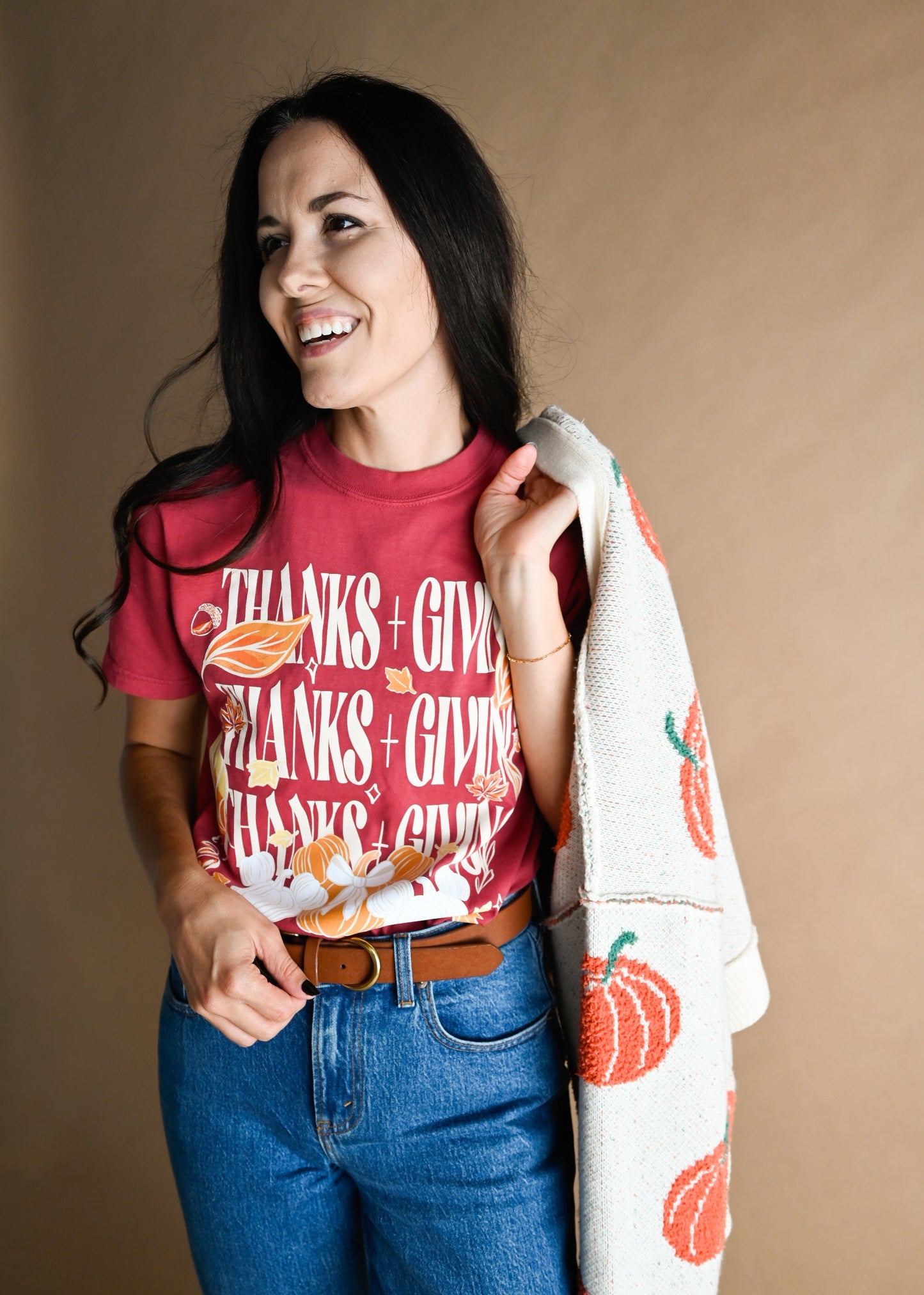 Thanks + Giving CC Tee - Crimson - L