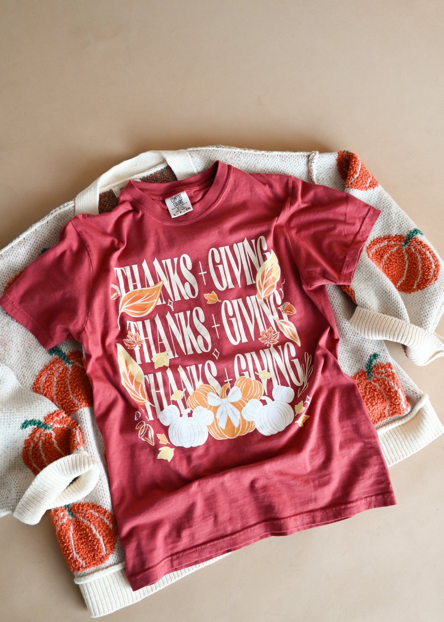 Thanks + Giving CC Tee - Crimson - L