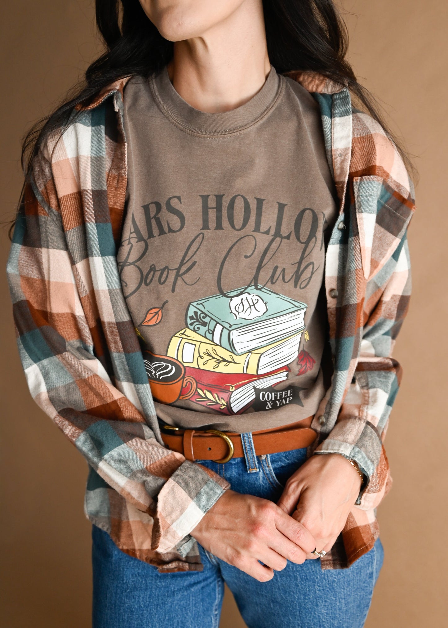 Stars Hollow Book Club Tee- Espresso- S