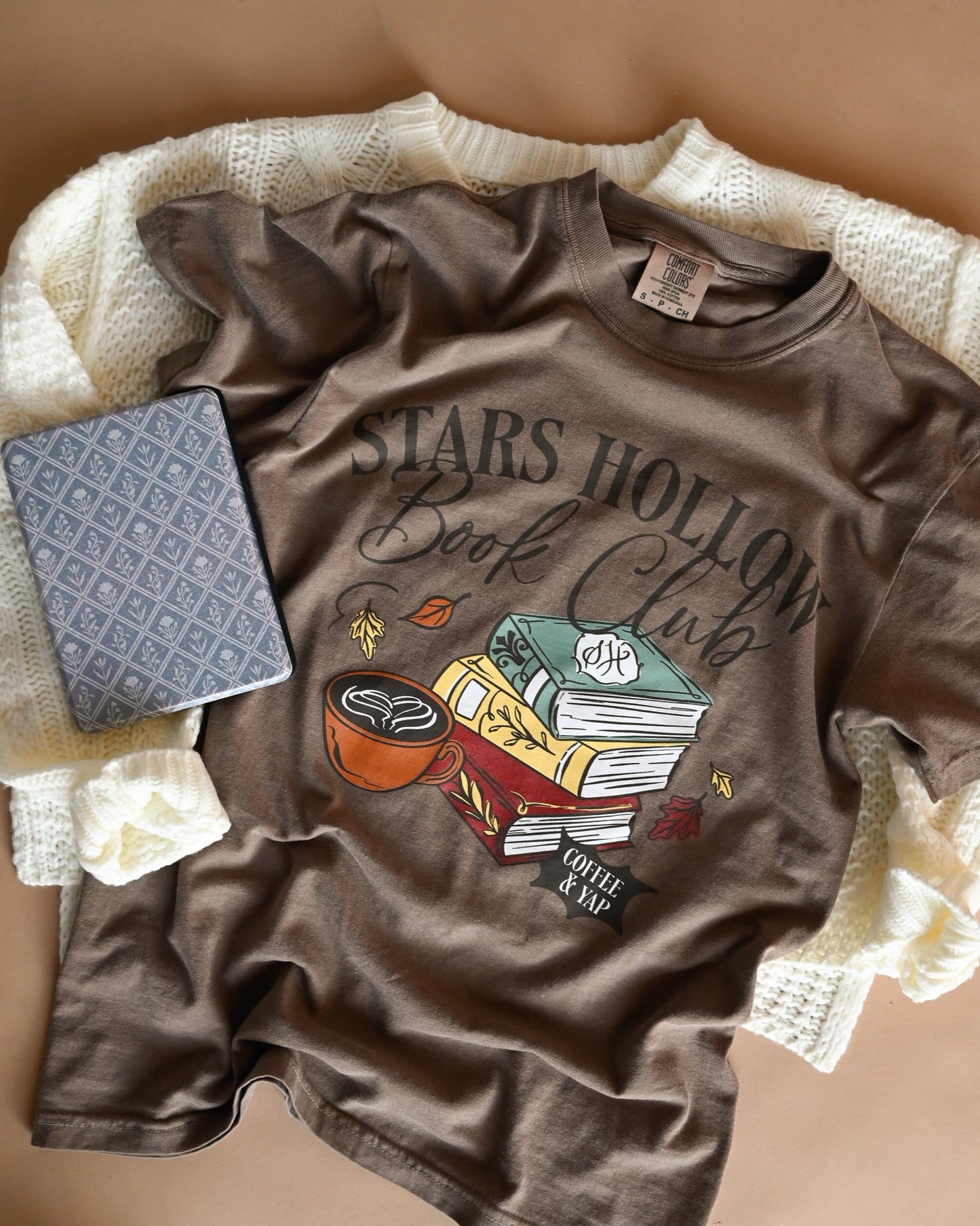 Stars Hollow Book Club Tee- Espresso- S