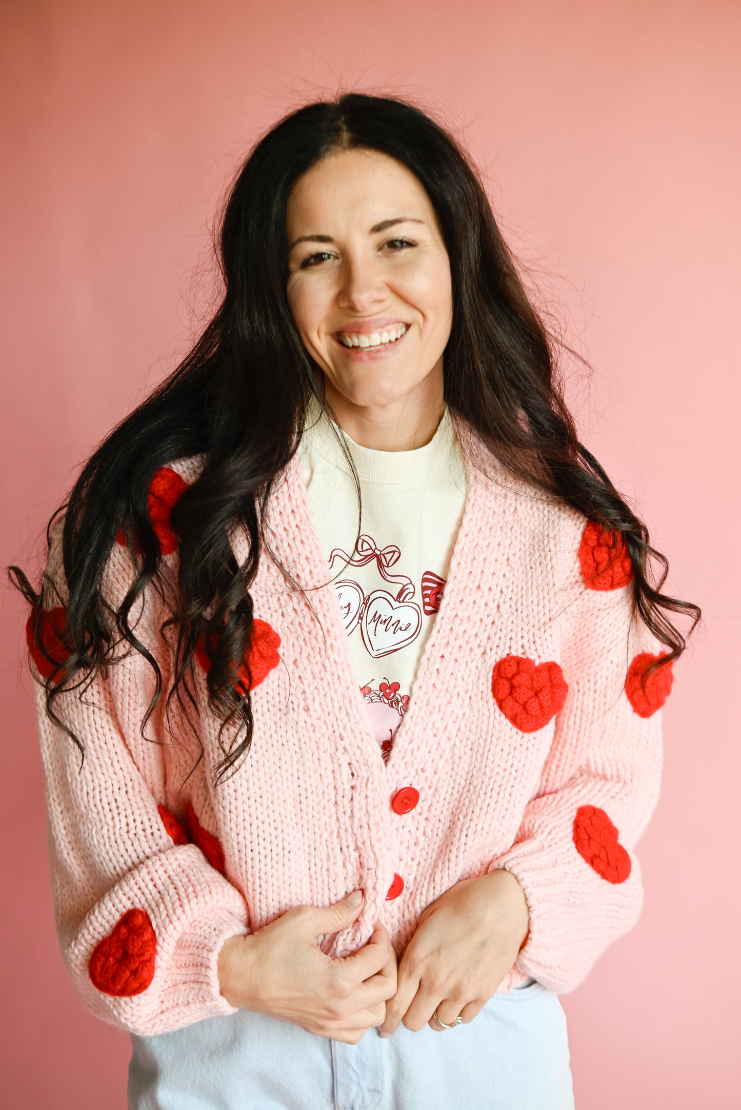 Pink Heart Cardigan