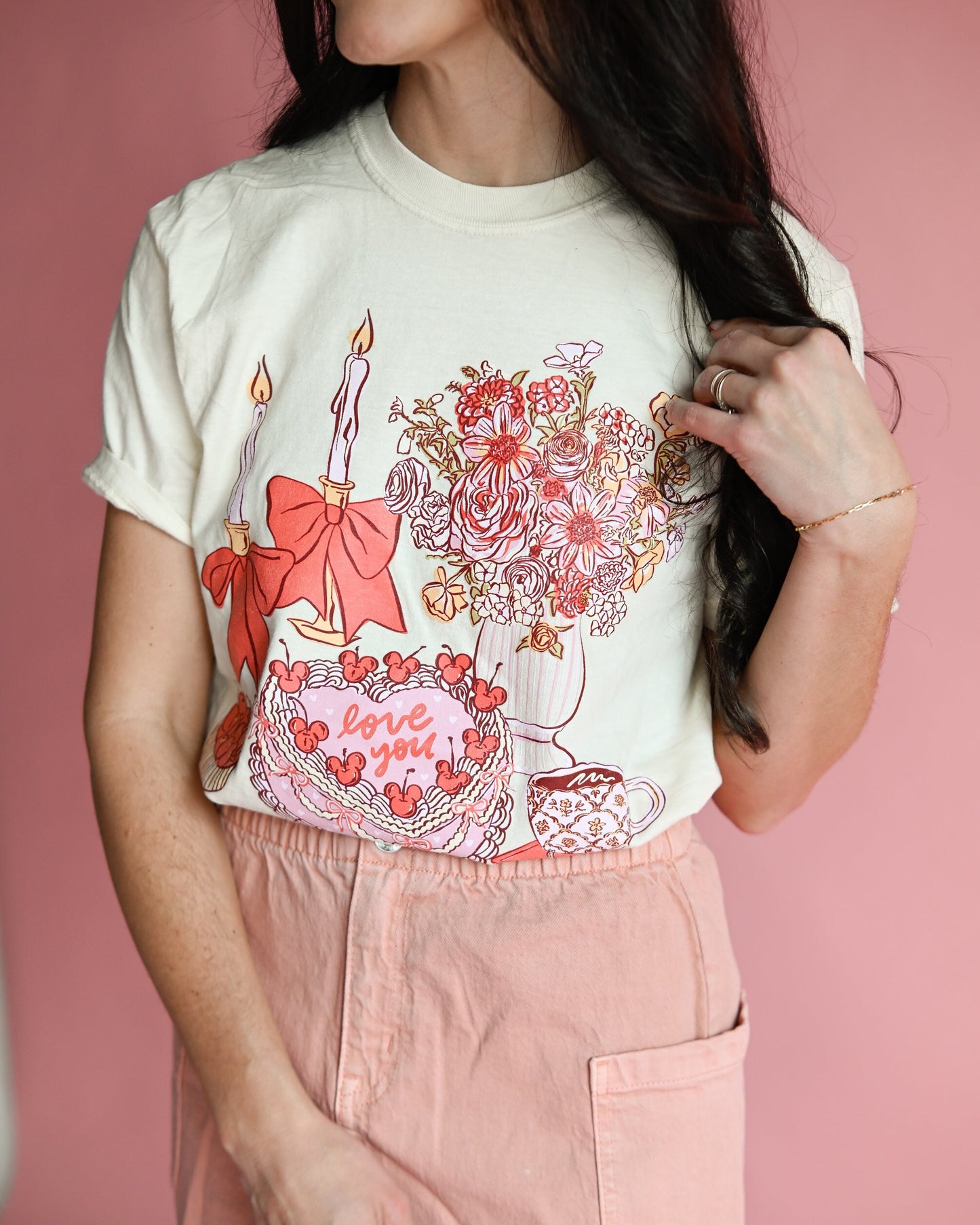 Valentine Vignette CC Tee - Ivory