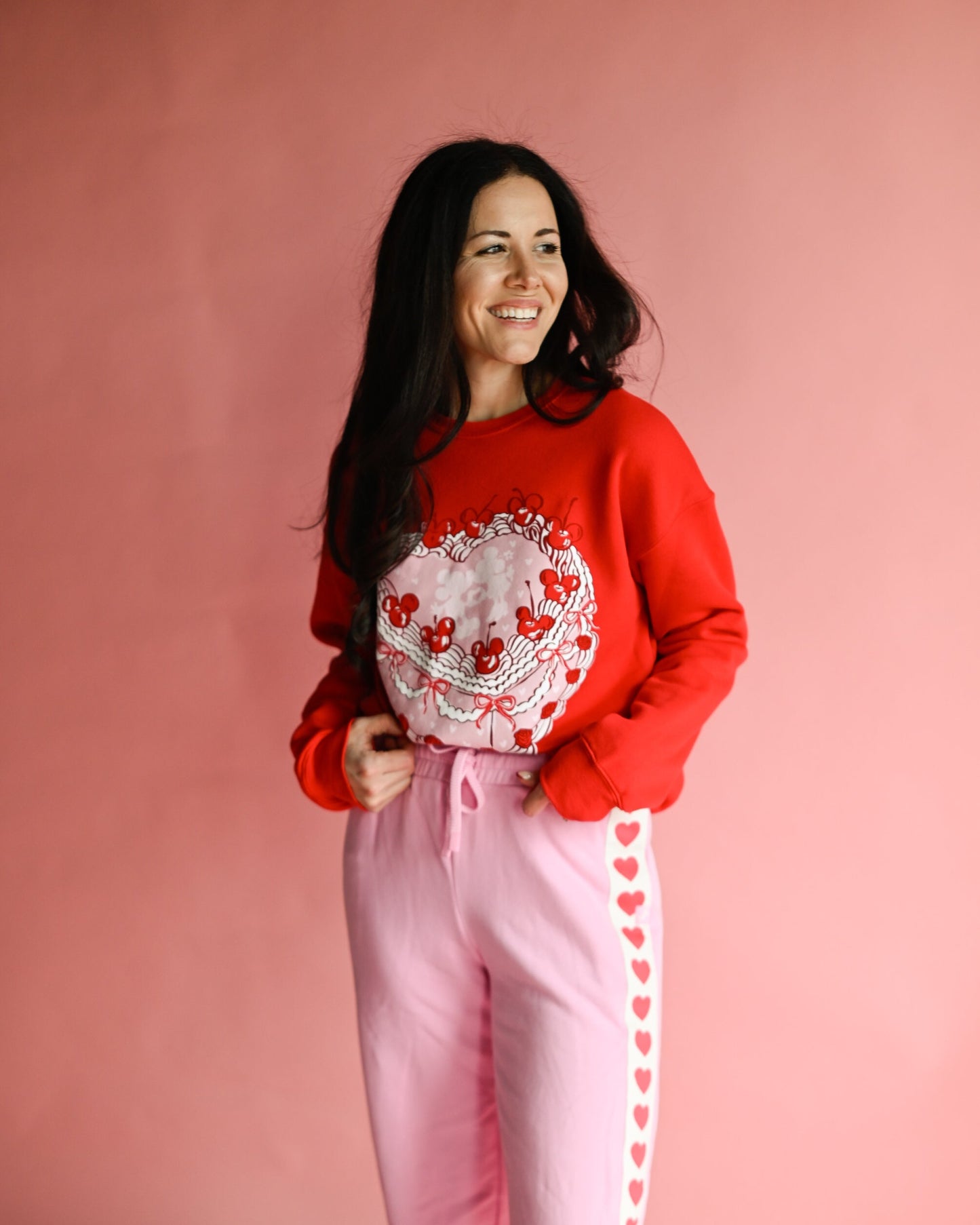 Heart Cake Sponge Fleece Sweatshirt - S, M, L