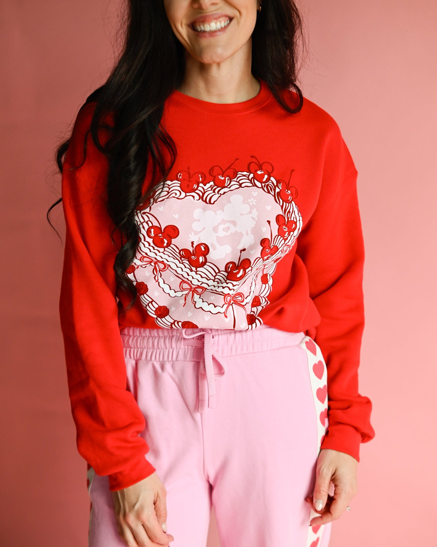 Heart Cake Sponge Fleece Sweatshirt - S, M, L