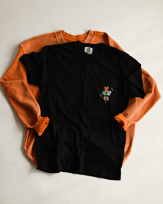 Spooky Balloons Embroidered Pocket Tee - S, XL, 2XL
