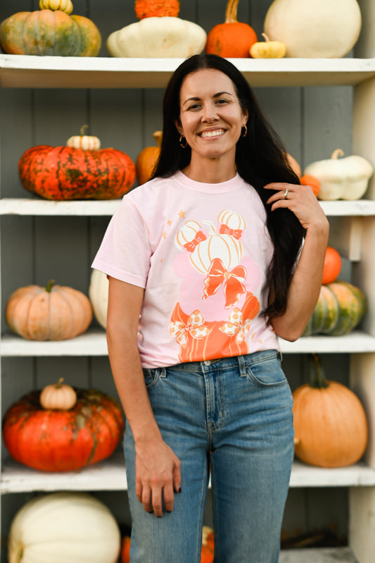 Pumpkin Bow Stack CC Tee - S, M, XL, 4XL