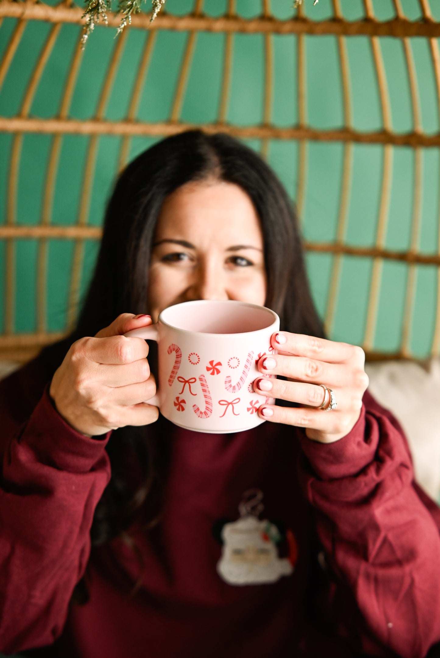 Peppermint Candy Cane Christmas Mug