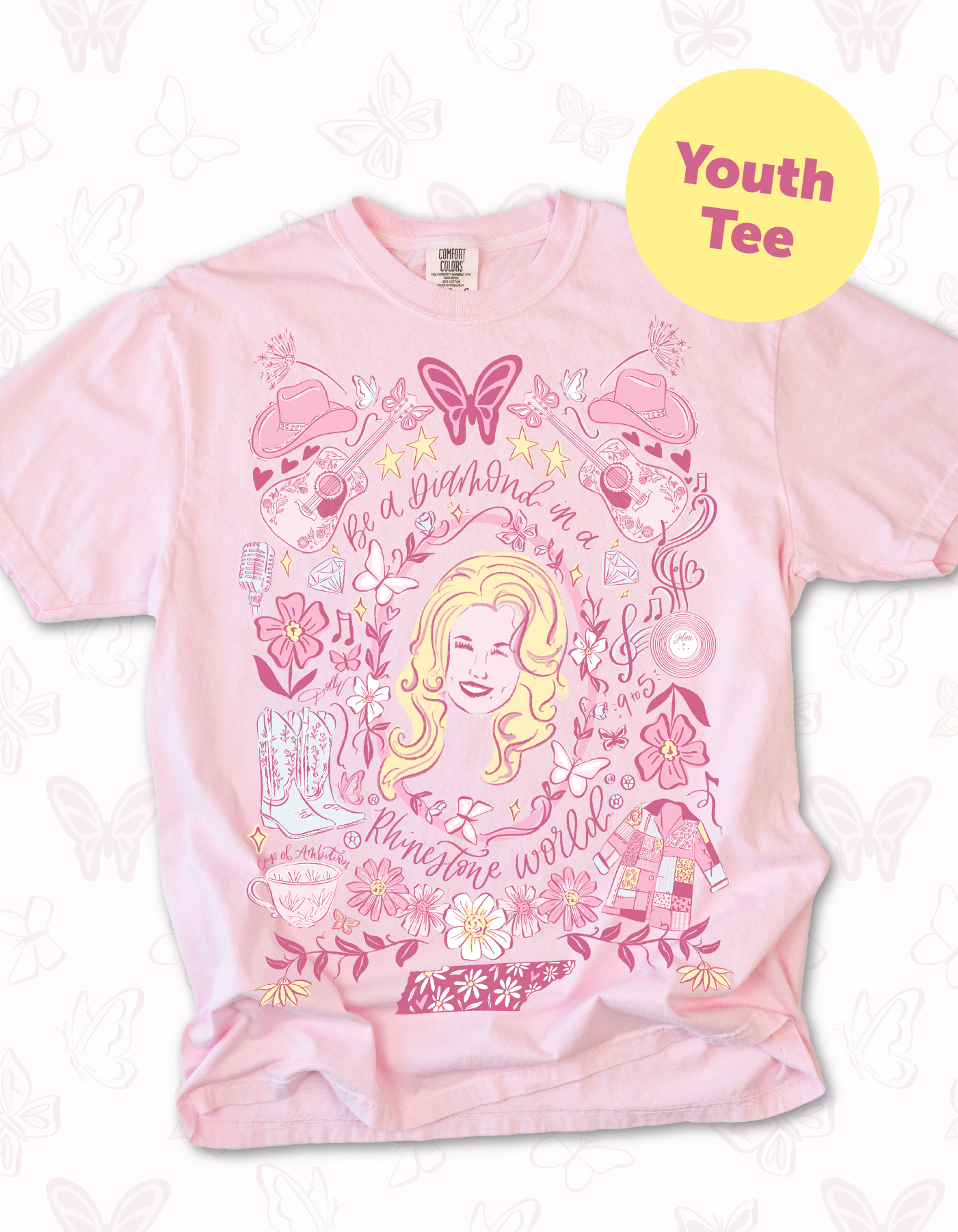 YOUTH Dolly Parton Be a Diamond Tee - Blossom - PREORDER
