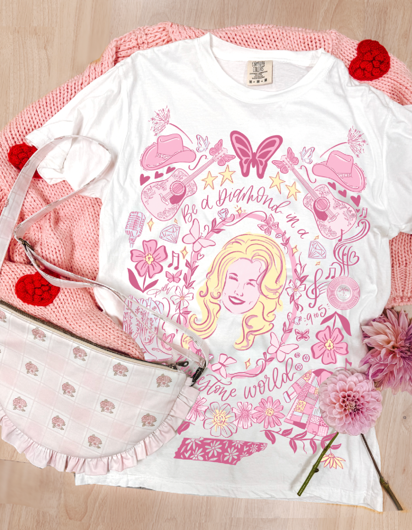 Dolly Parton Be a Diamond Tee - White - PREORDER