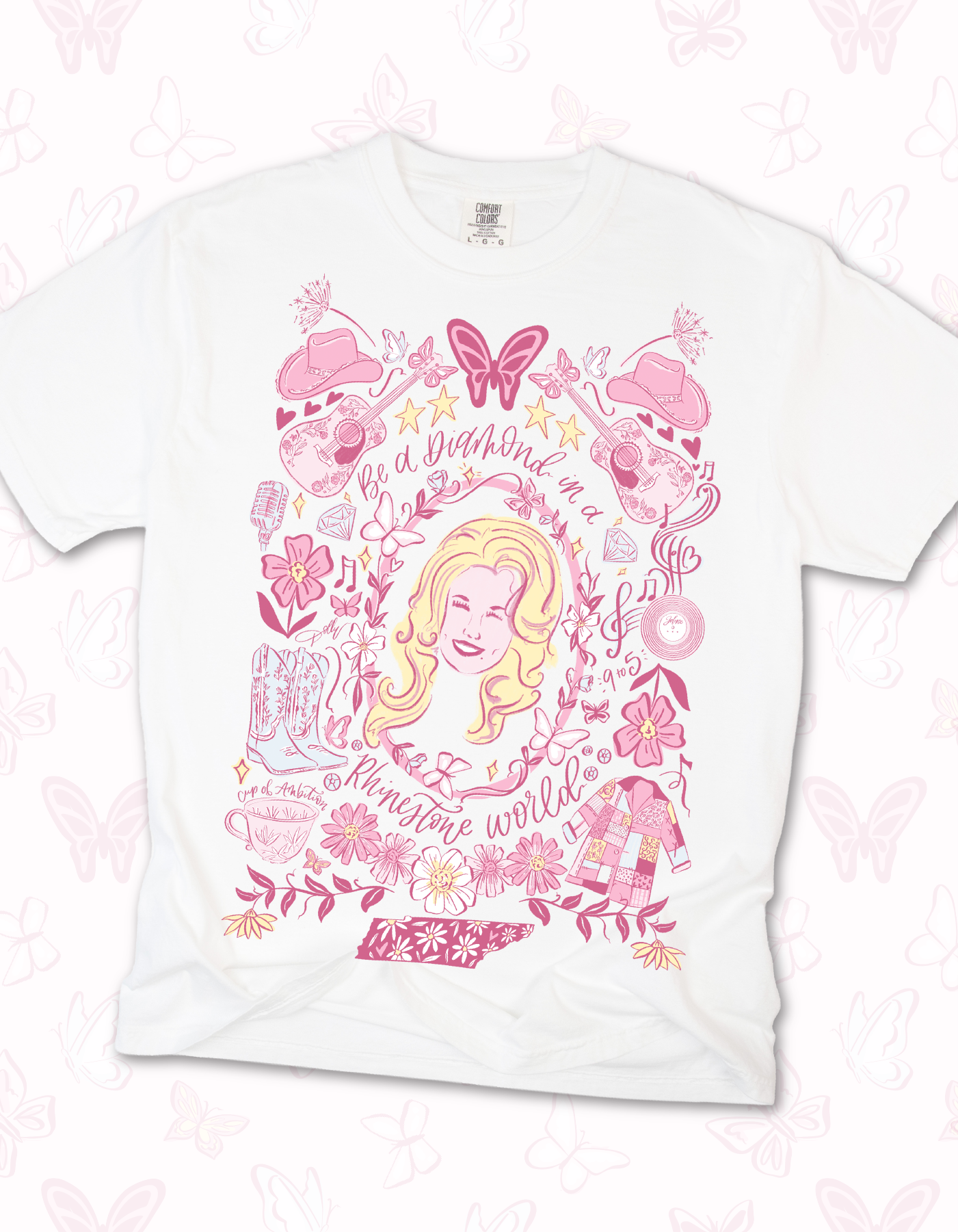 Dolly Parton Be a Diamond Tee - White - PREORDER