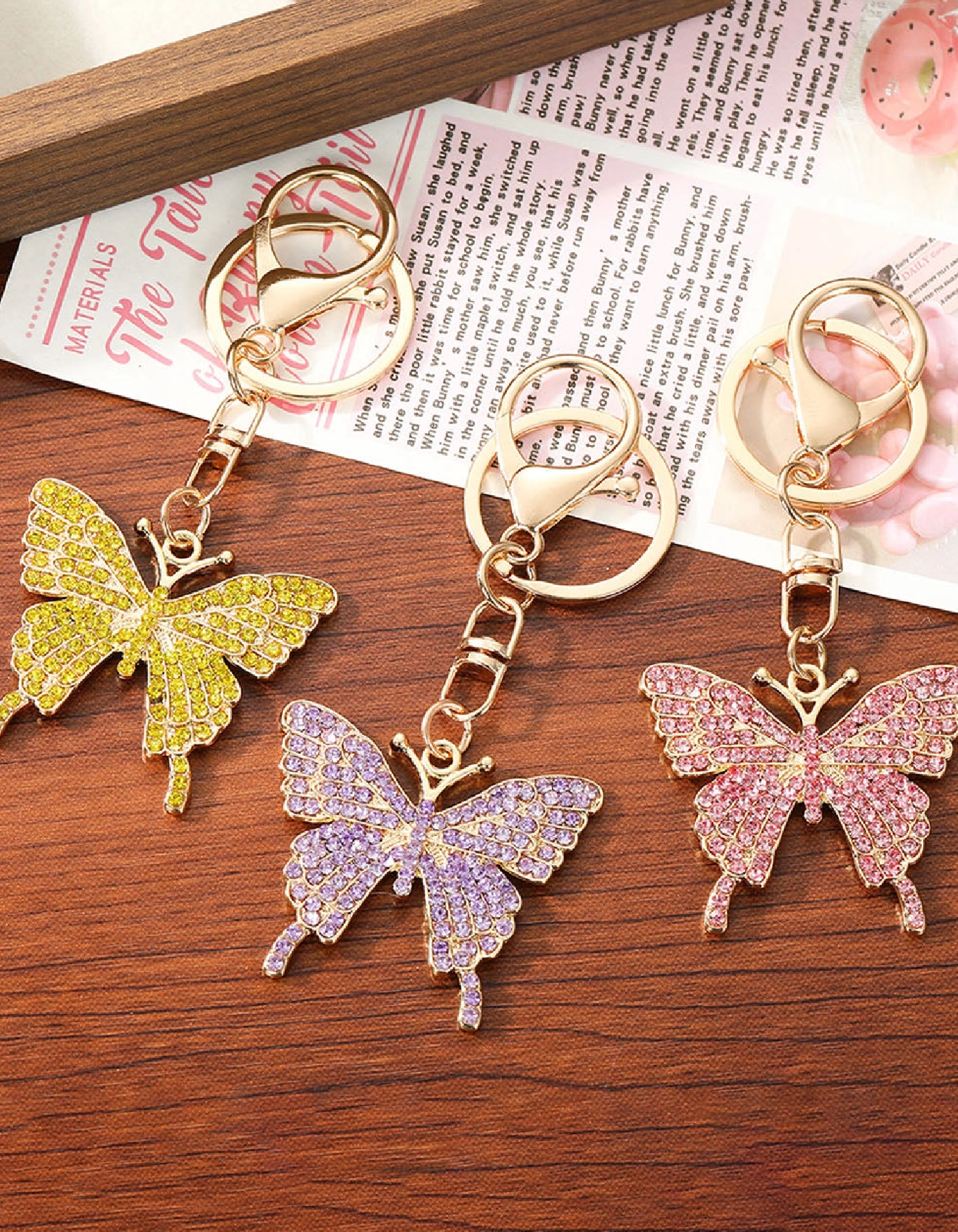 Dolly Parton Rhinestone Butterfly Keychain - PREORDER