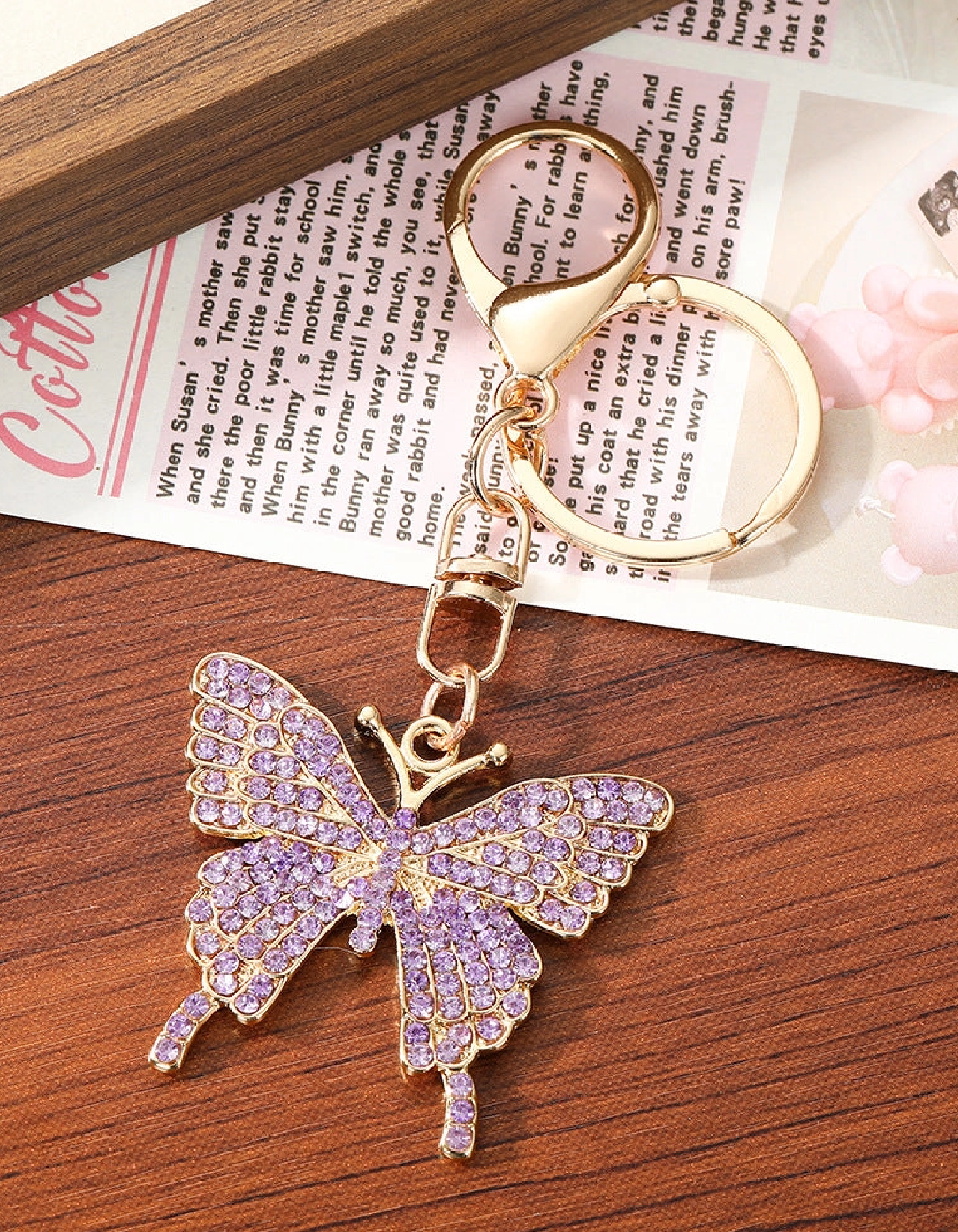 Dolly Parton Rhinestone Butterfly Keychain - PREORDER
