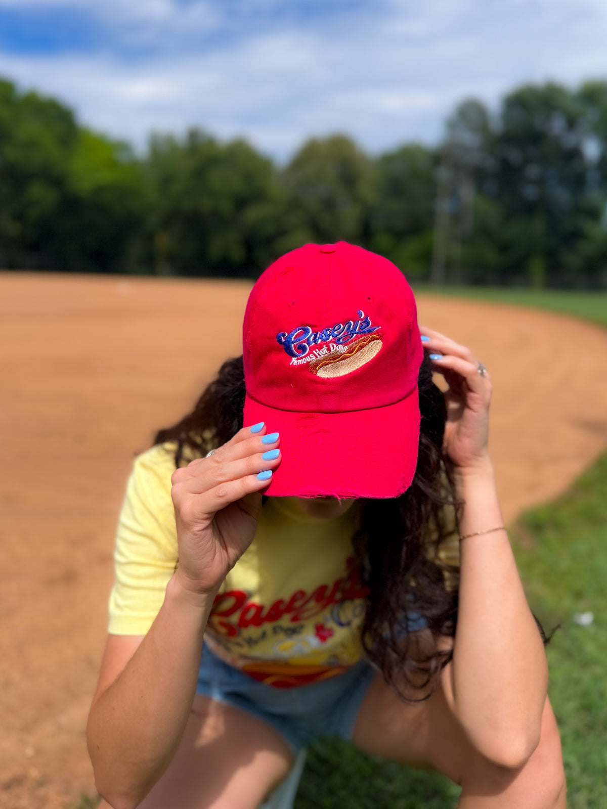 Famous Hot Dogs Hat with Bow - Red