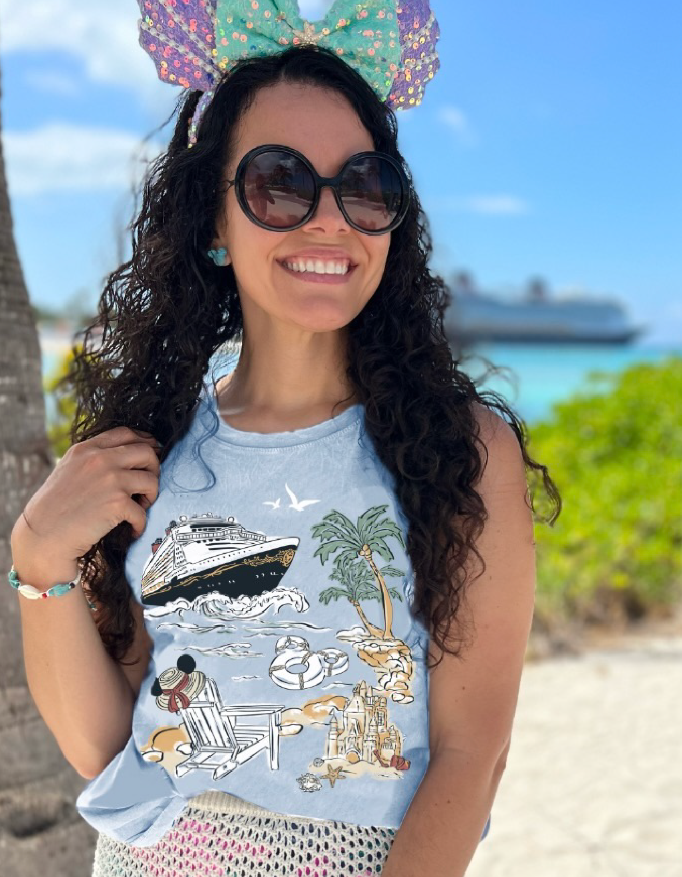 Castaway Sketch CC Tank - Chambray- L + XL