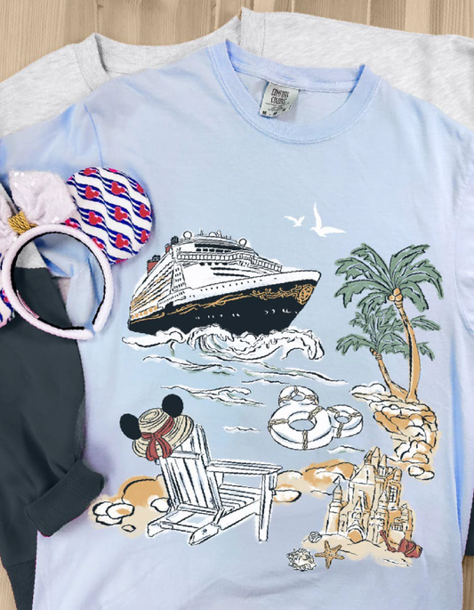 Castaway Sketch CC Tee - Hydrangea