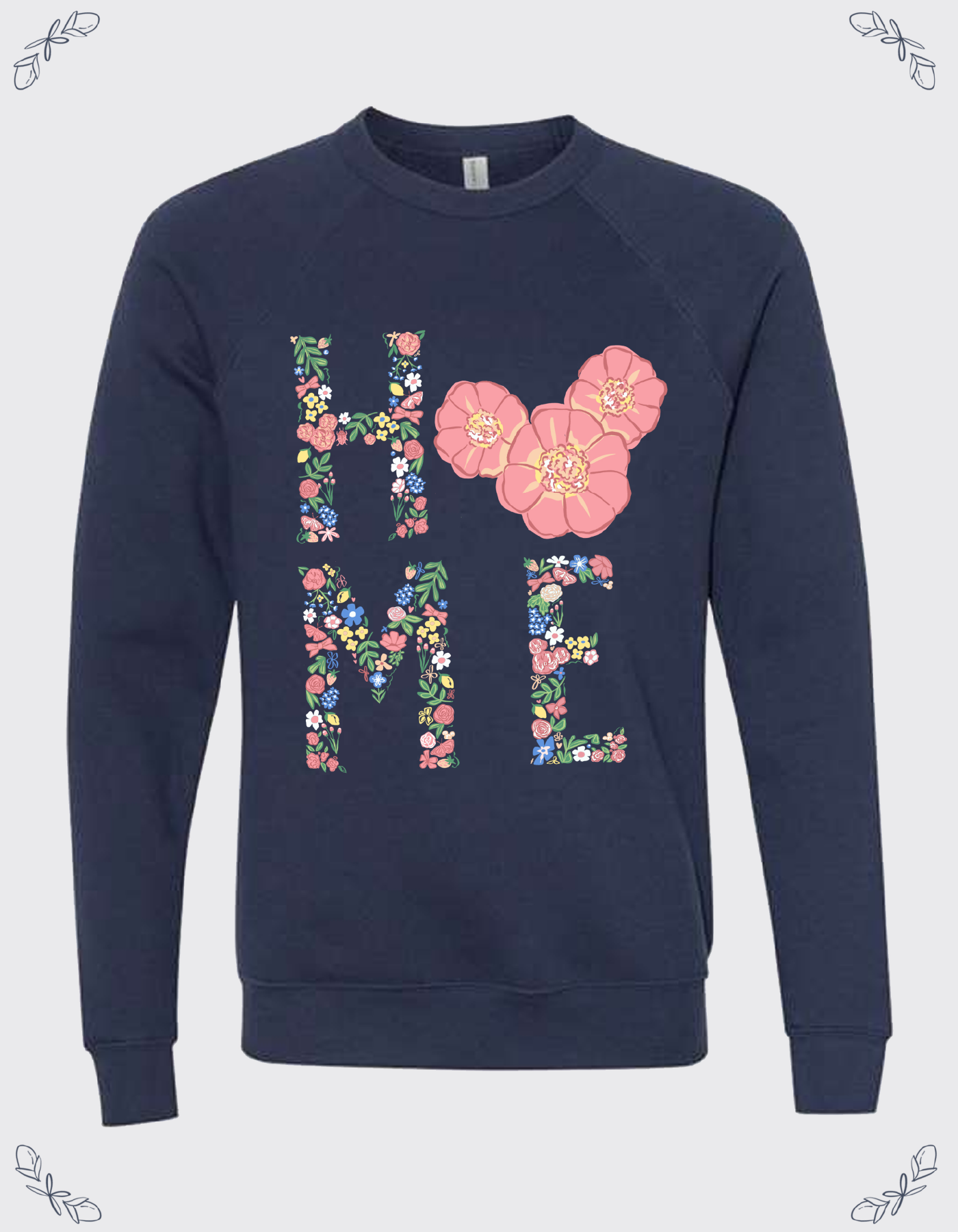 Home of Flowers Sponge Fleece Sweatshirt - Navy