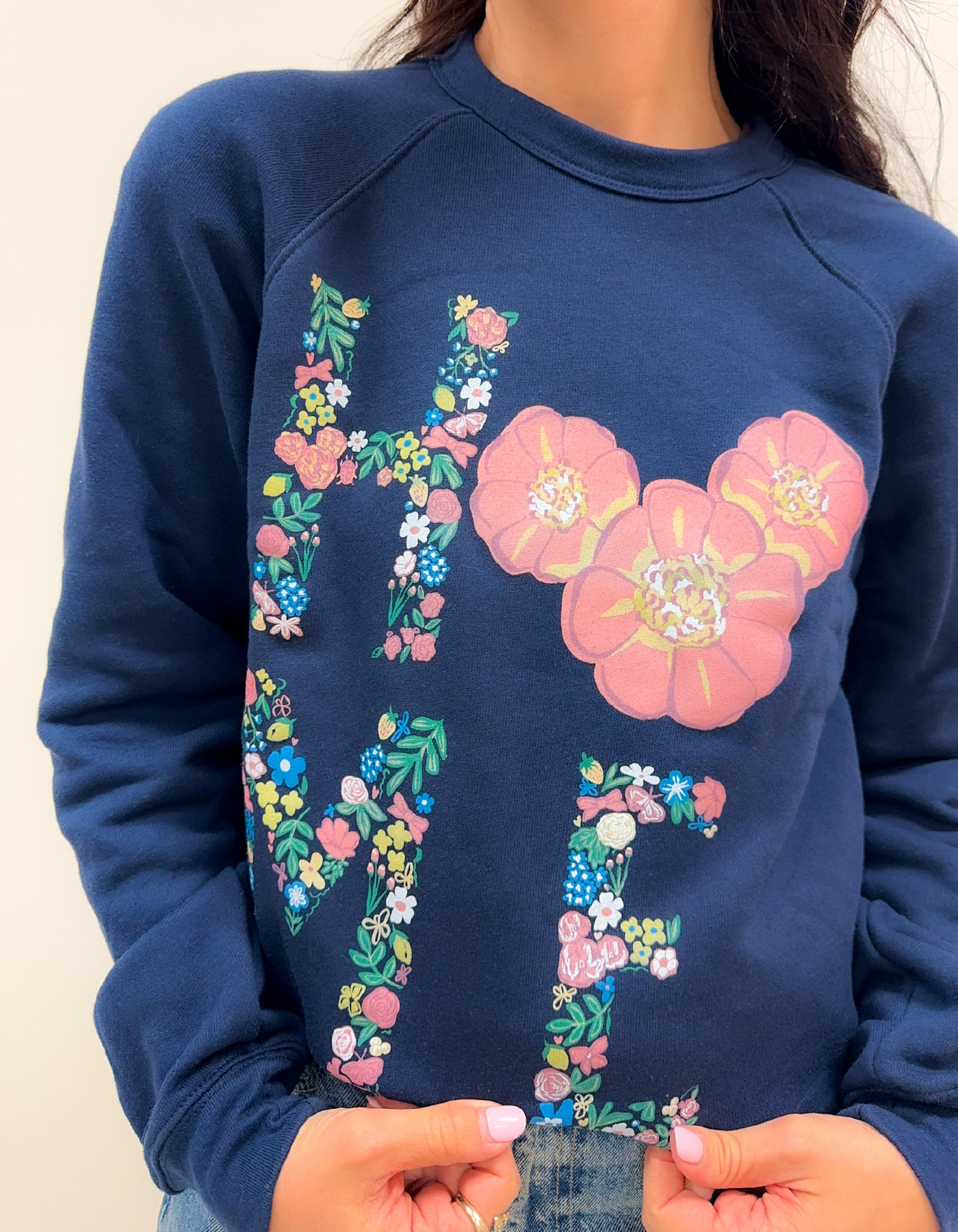 Home of Flowers Sponge Fleece Sweatshirt - Navy