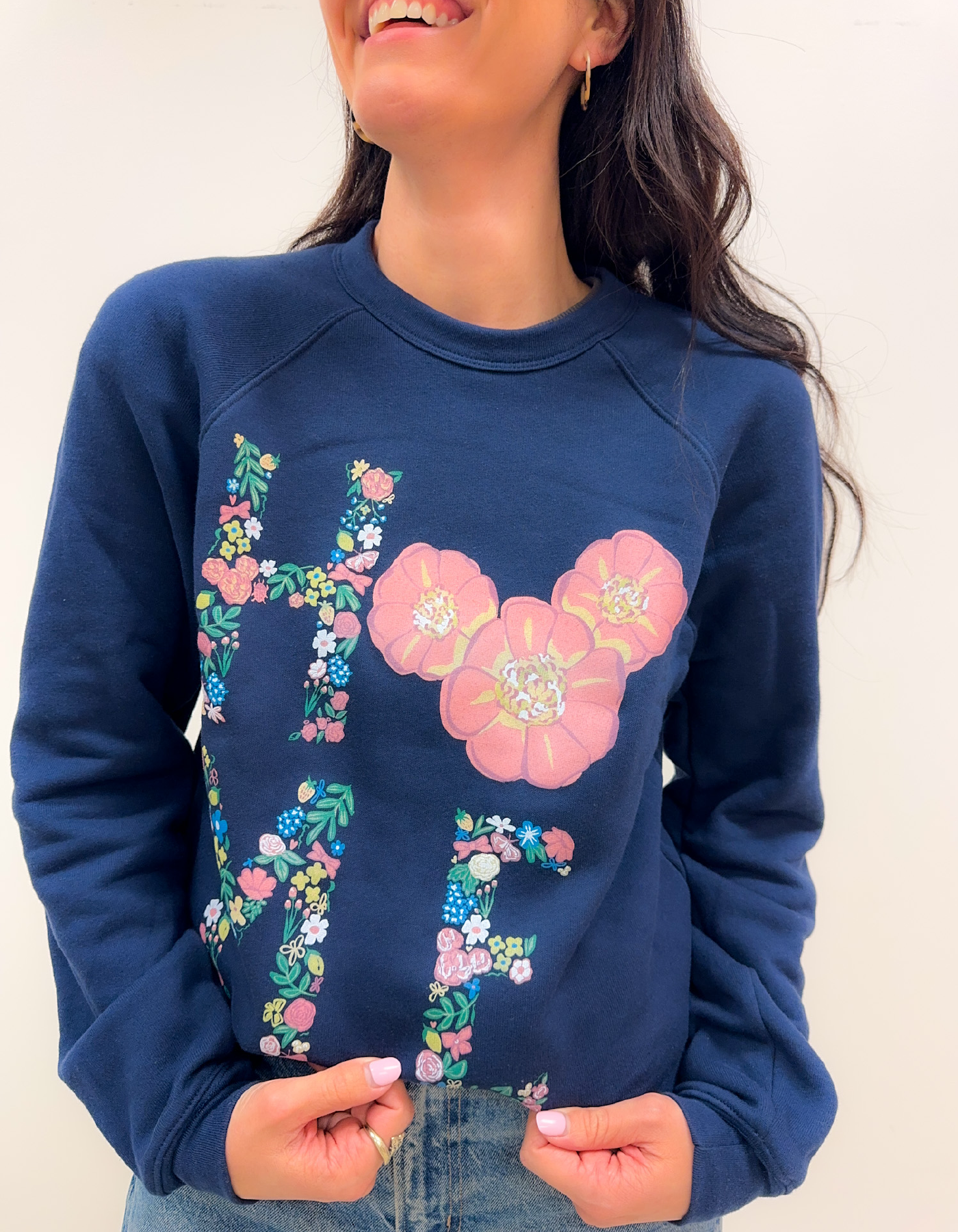 Home of Flowers Sponge Fleece Sweatshirt - Navy
