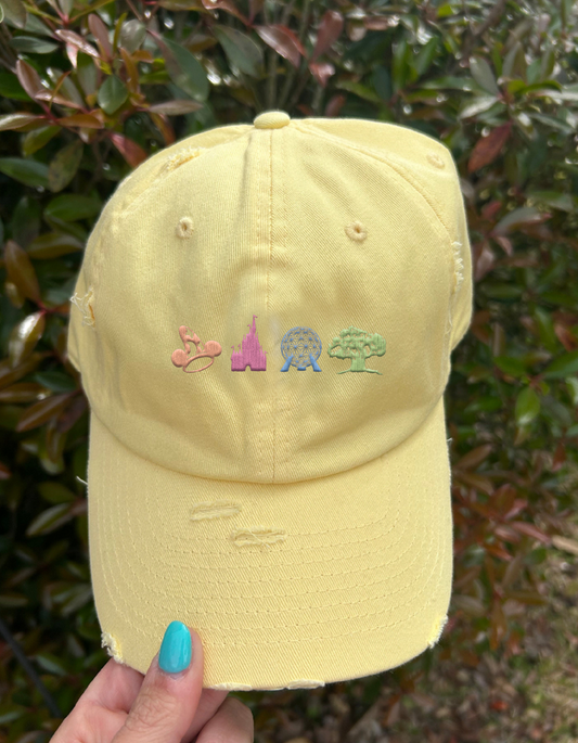 Favorite Sport Icons Hat – Butter & Rainbow Sorbet – PREORDER