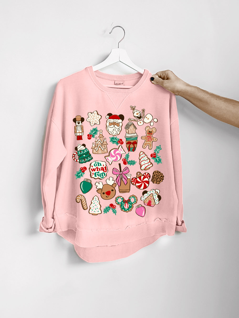Christmas Cookie Sketch Hi Low Pullover - S + M