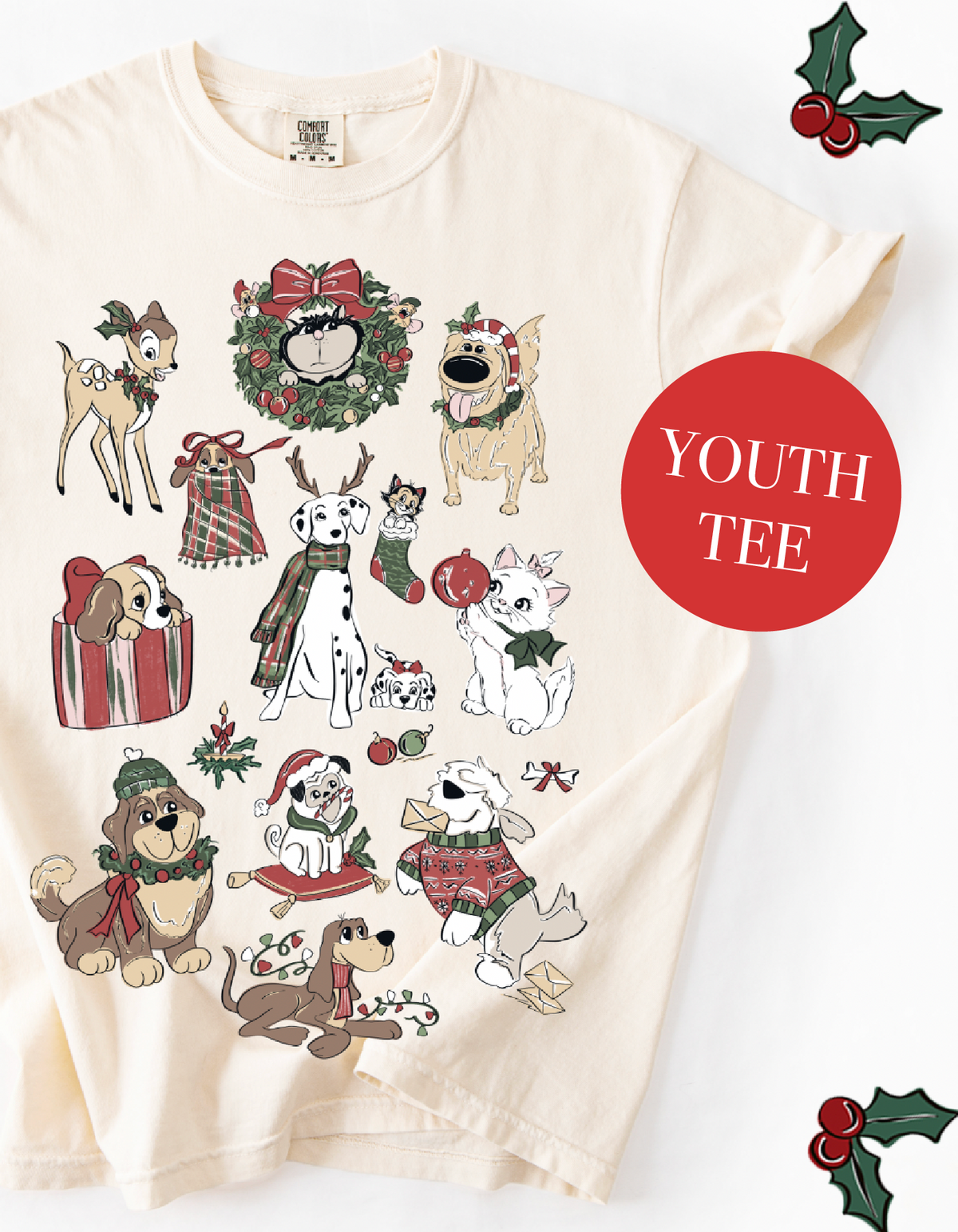 YOUTH Festive Winter Friends Tee - Ivory - PREORDER
