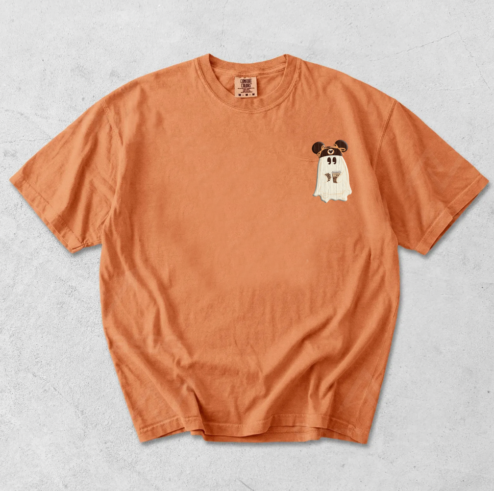 Mouse Ears Ghost Pocket Tee - Yam - PREORDER