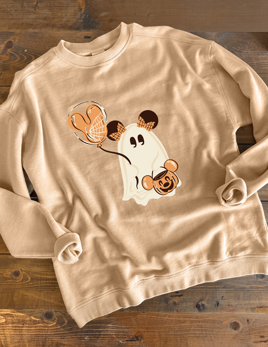 Ghosty Park Girl Hi Low Crewneck Pullover - Latte