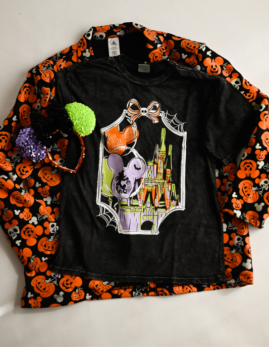 Halloween Park Snap Mineral Wash Tee - Black