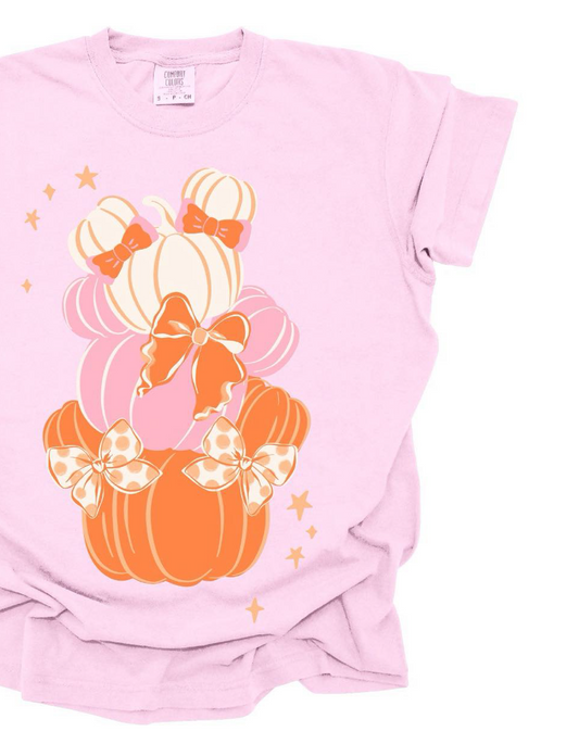 Pumpkin Bow Stack CC Tee - Blossom