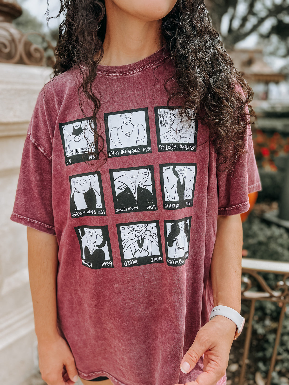 Villains Polaroid Oversized Tee - Merlot - PREORDER