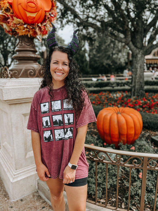 Villains Polaroid Oversized Tee - Merlot - PREORDER