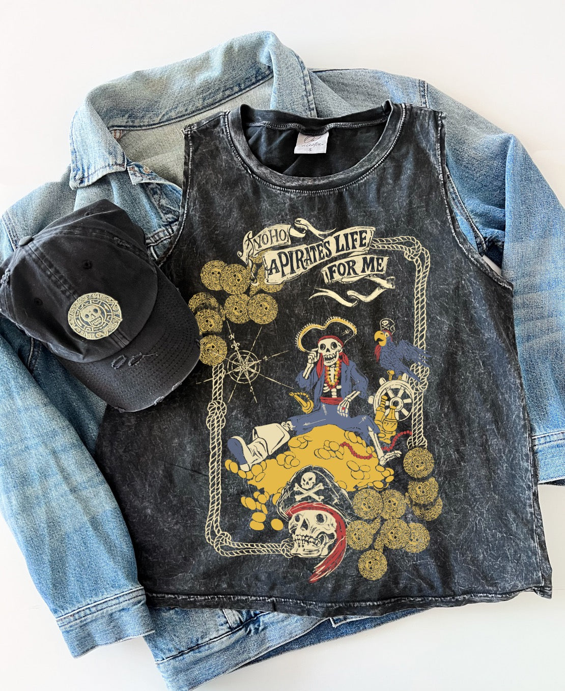 Yo-Ho Pirates Mineral Wash Tank - S + XL