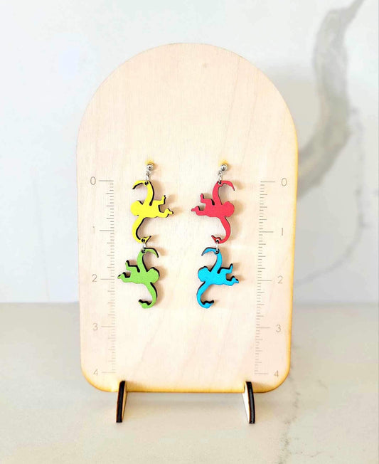 Acrylic Monkey Earrings x Timber and Textiles - 2 Colors