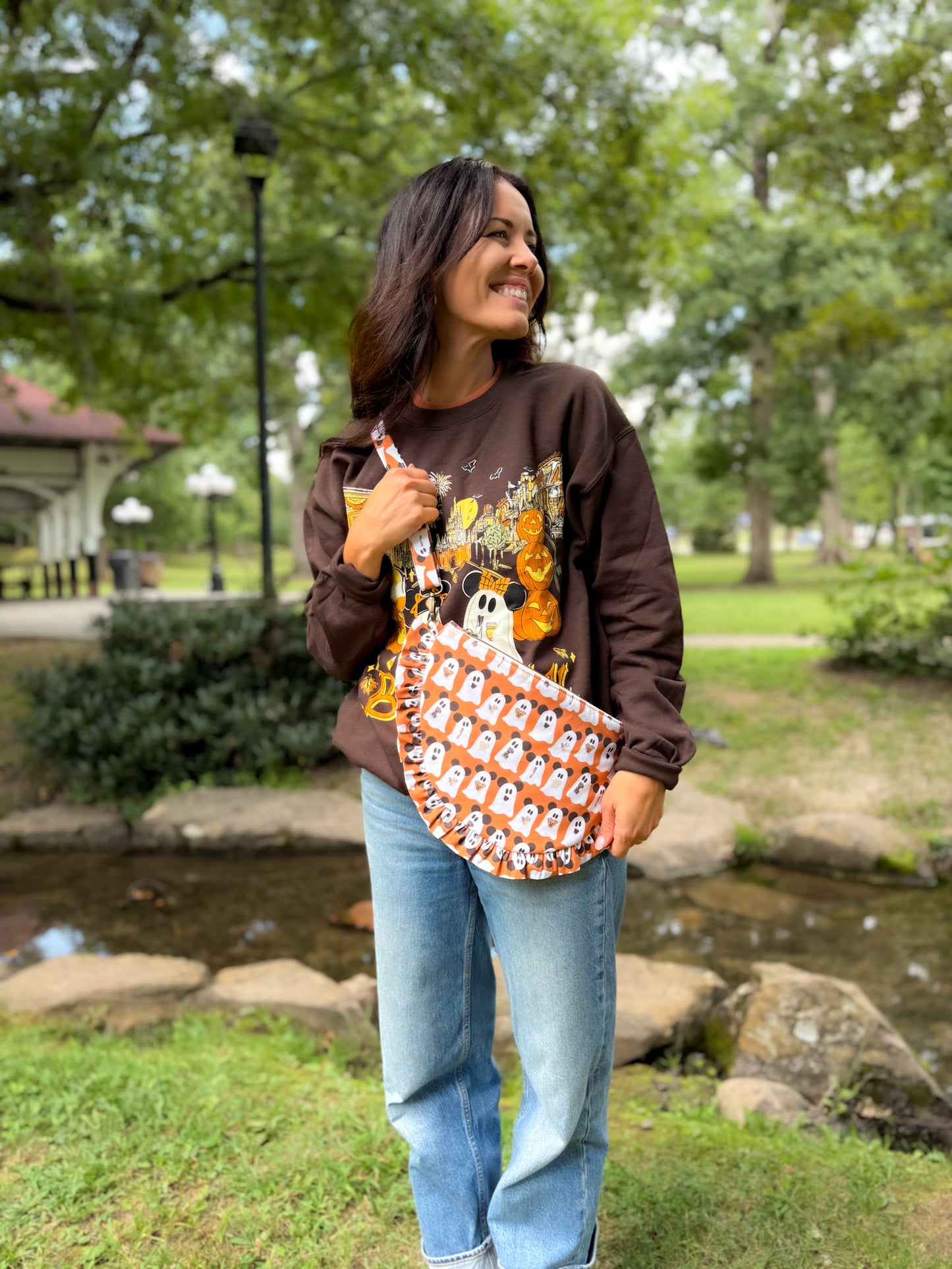 Fall Juliette Crescent Crossbody - Snacking Ghosts - PREORDER