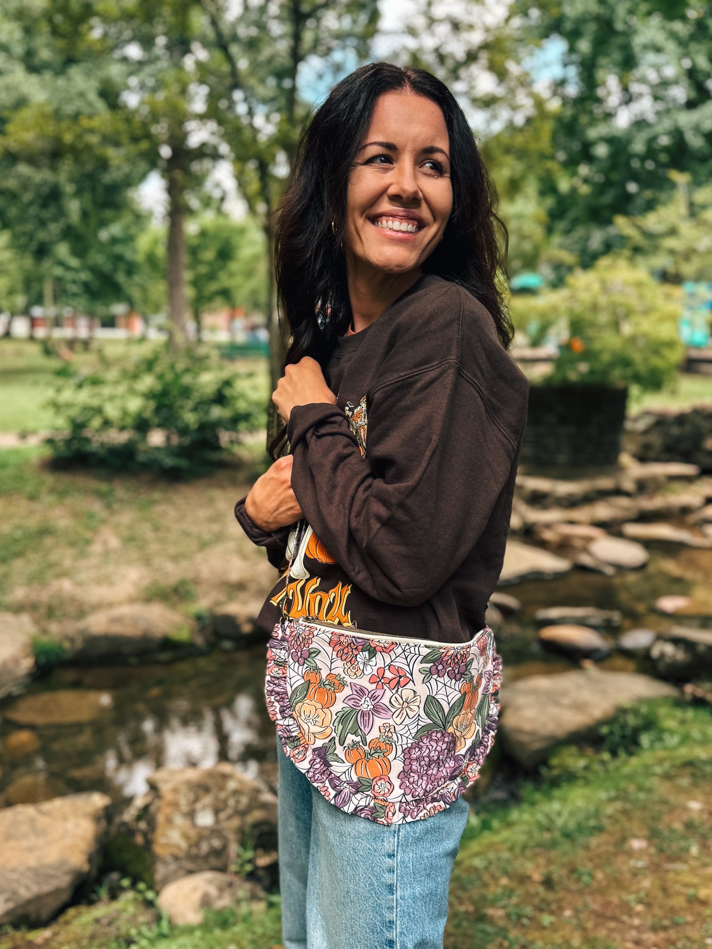 Fall Juliette Crescent Crossbody - Fall Floral Daylight - PREORDER