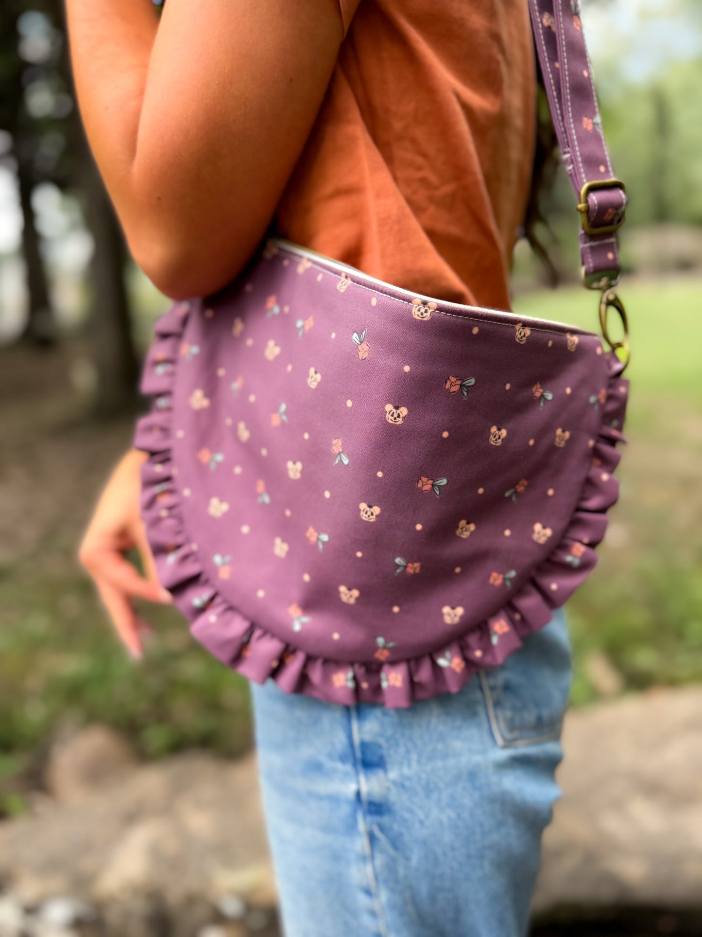 Fall Juliette Crescent Crossbody - Pumpkin Dot - PREORDER