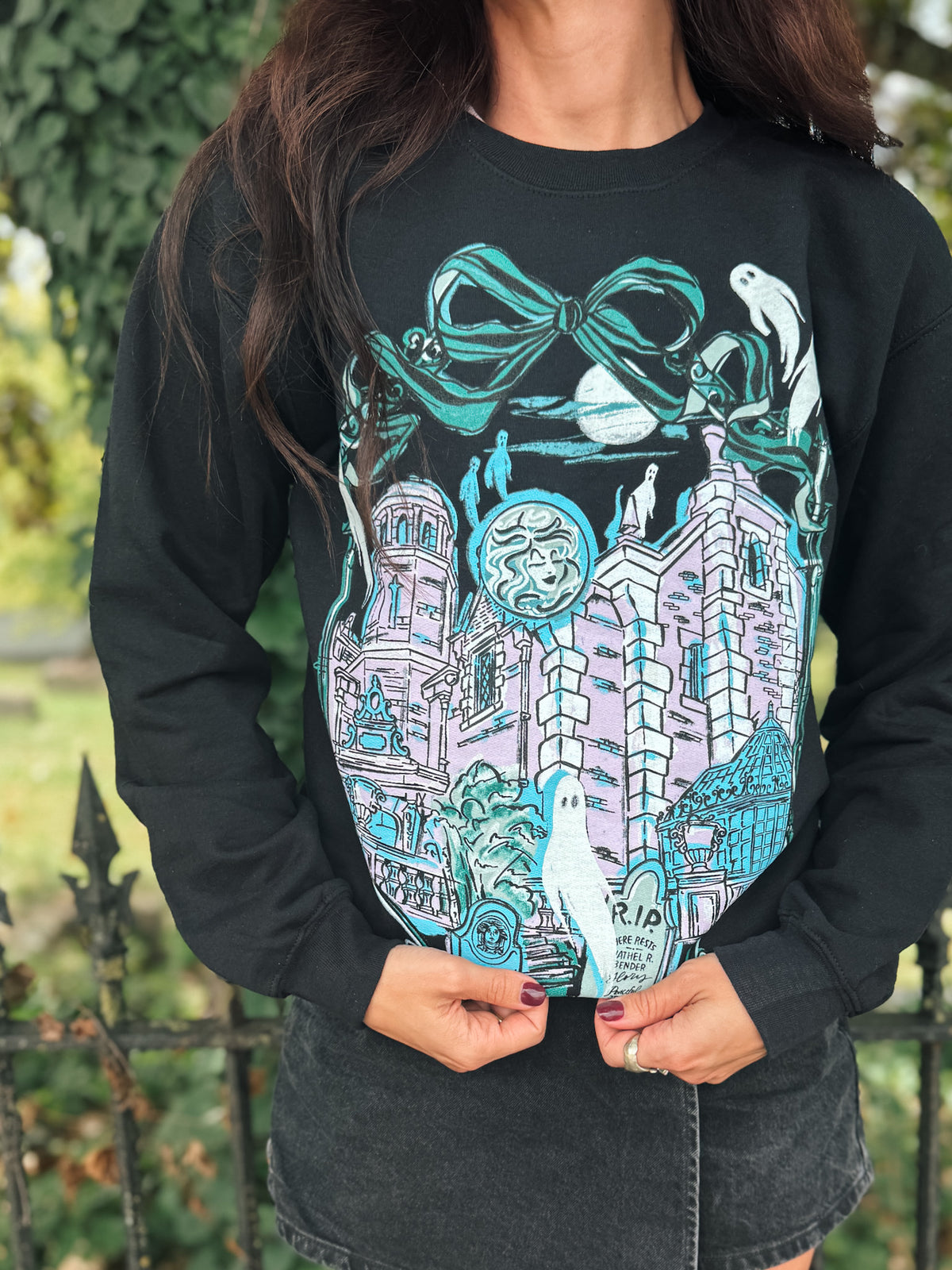 Haunted Bows & Borders Sweatshirt - Black
