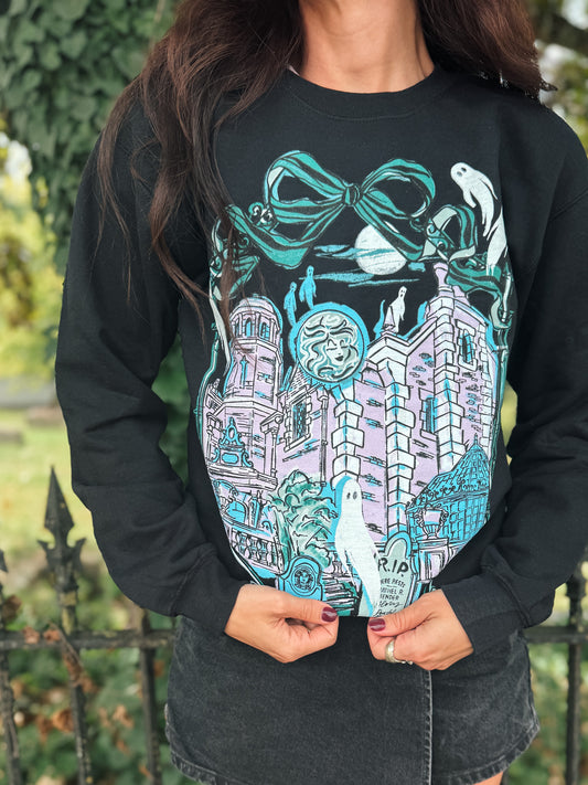 Haunted Bows & Borders Sweatshirt - Black