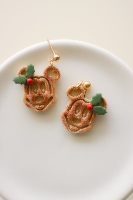 Christmas Waffle Dangle Earrings - Opal & Rain - PREORDER