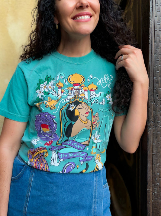 Whole New World Sketch Tee - Seafoam - PREORDER