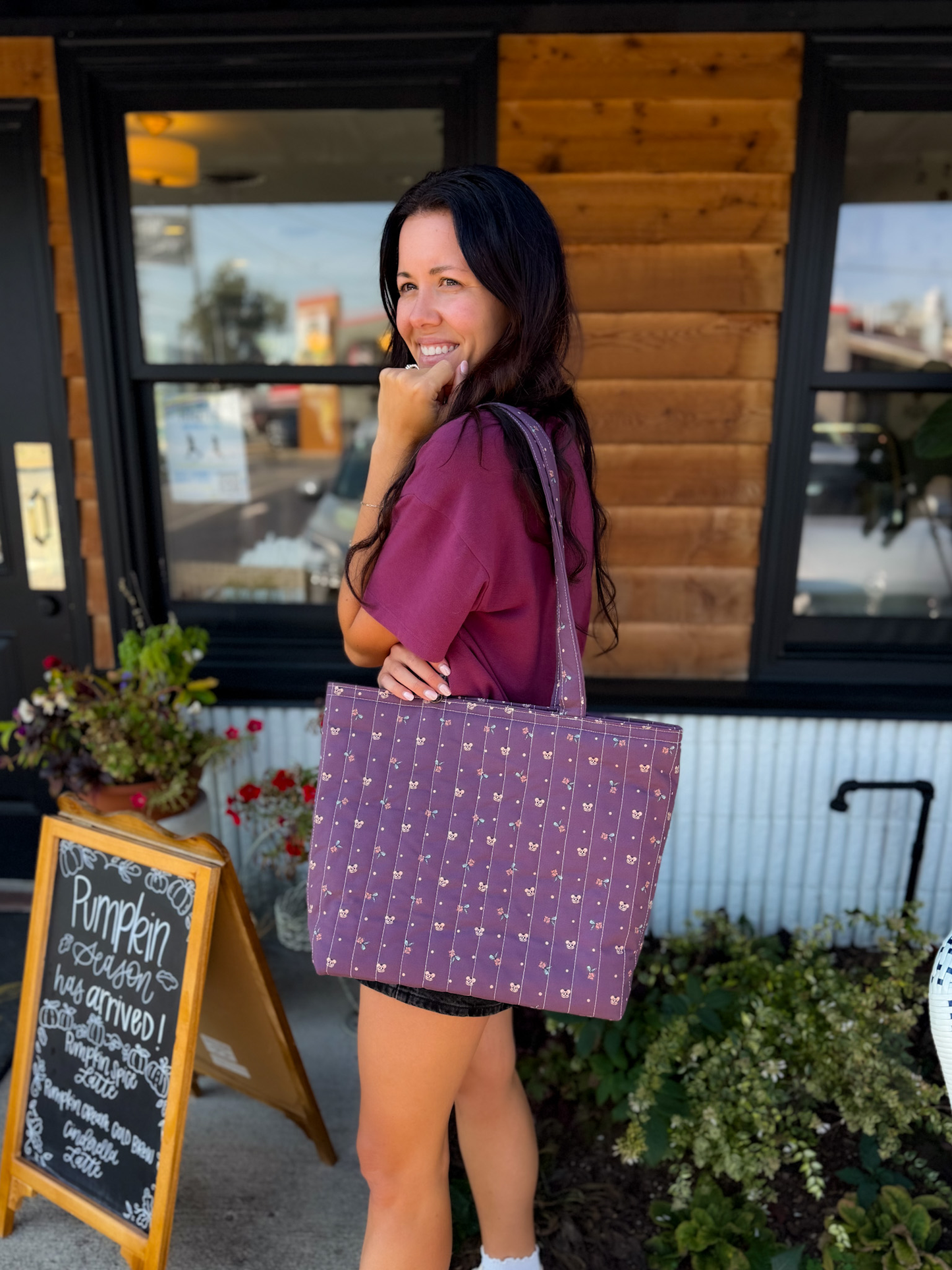 Fall Classic Quilted Tote - Pumpkin Dot - PREORDER
