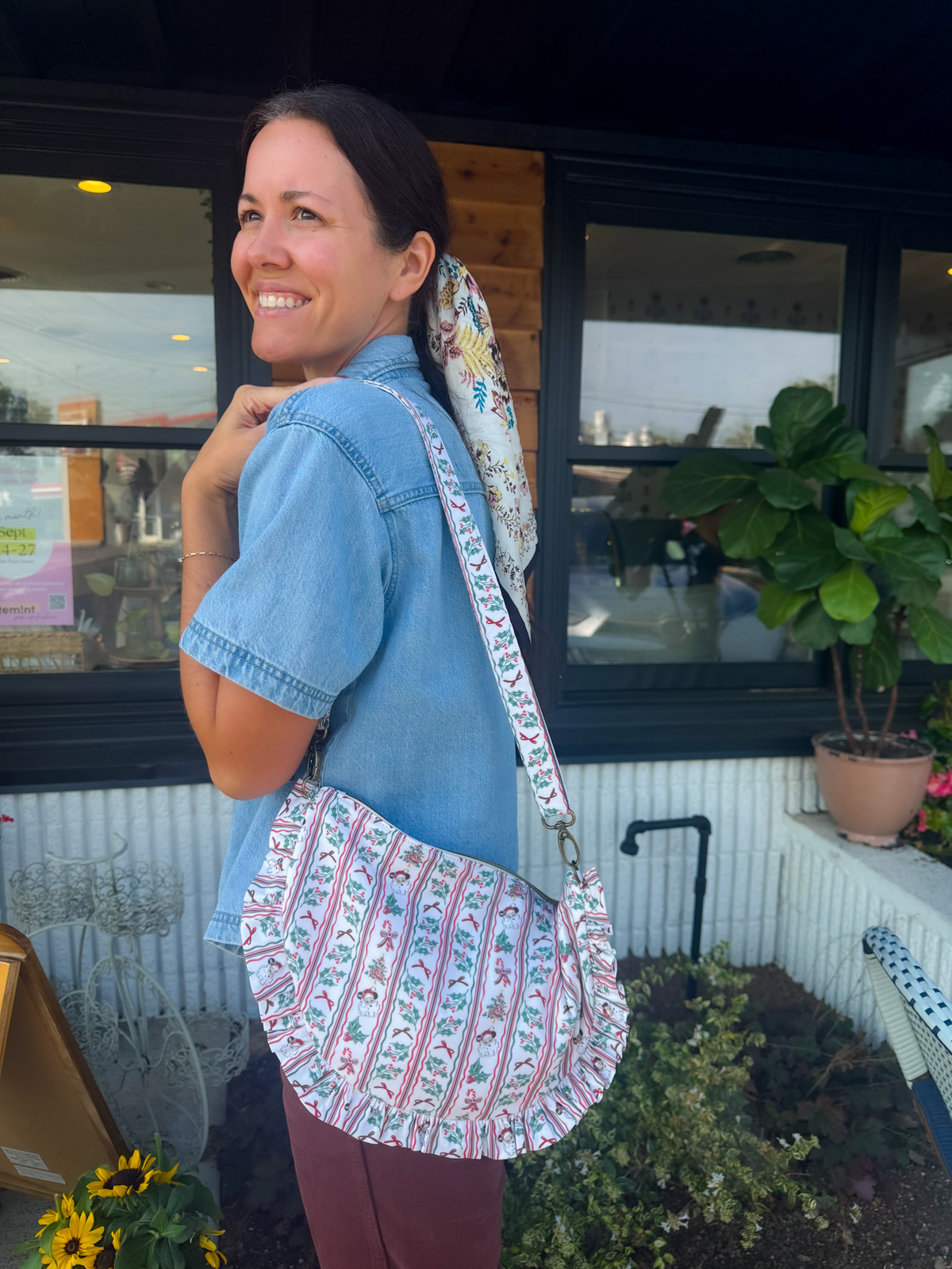Very Merry Juliette Crescent Crossbody - Merriest Stripe - PREORDER
