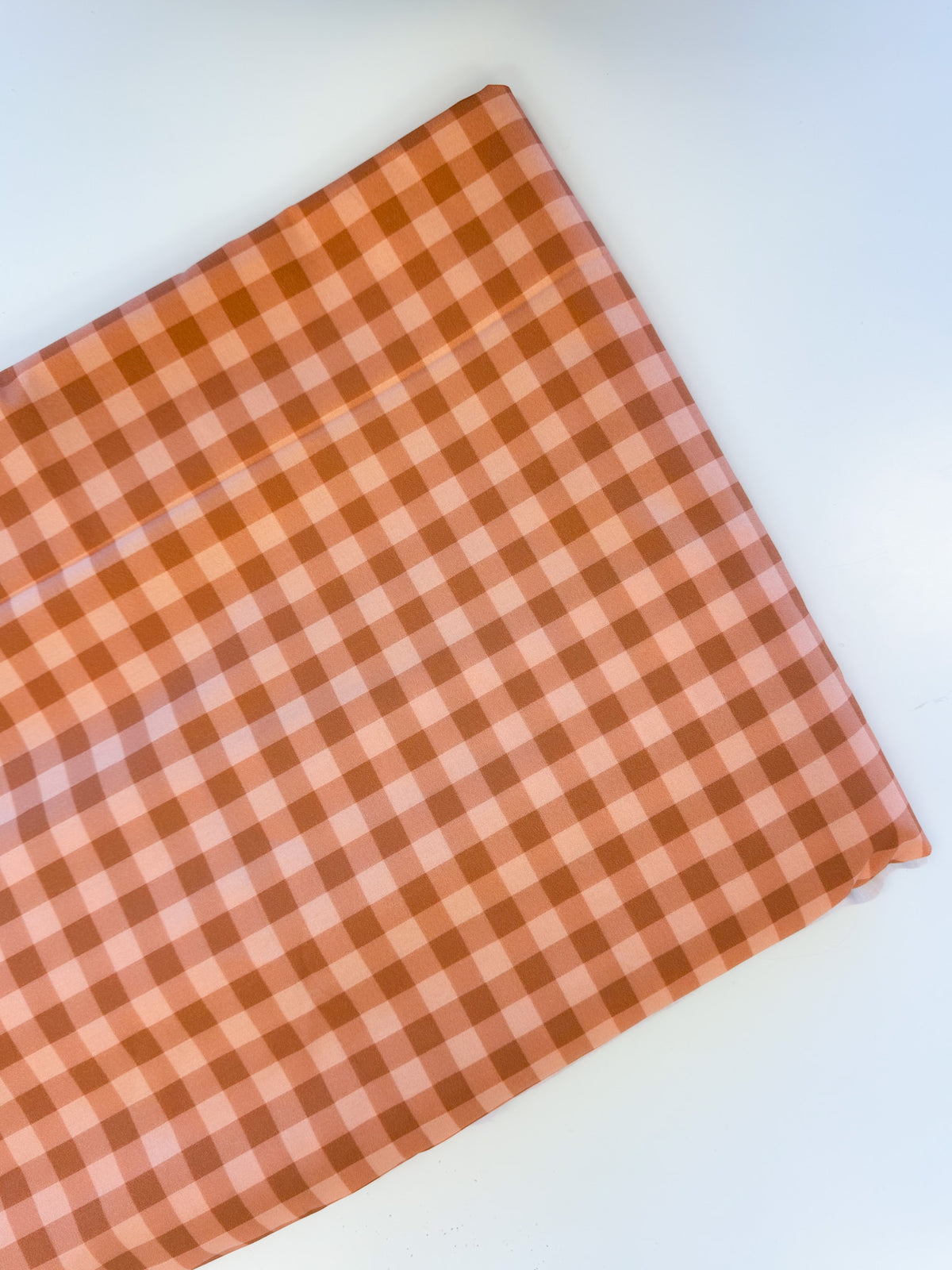 Pumpkin Pie Gingham Fabric - Large Scale