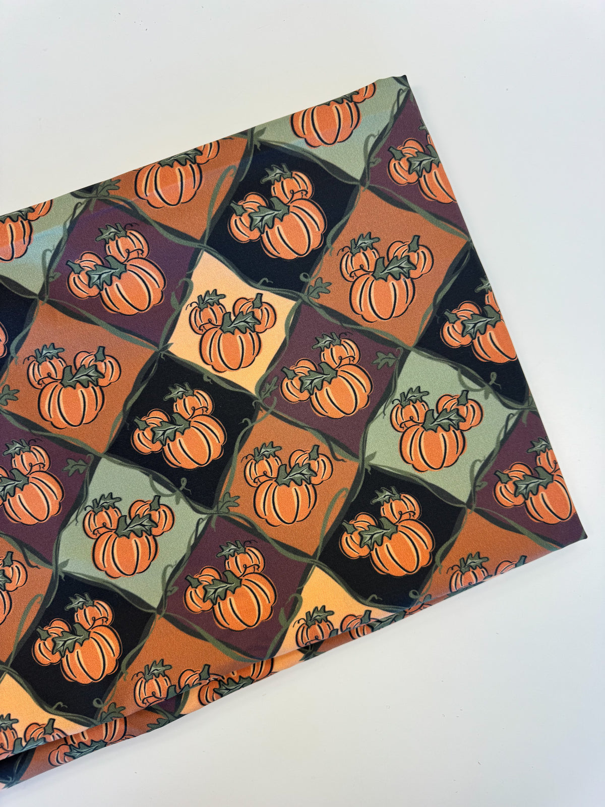 Pumpkin Patch Argyle Fabric - Large Scale