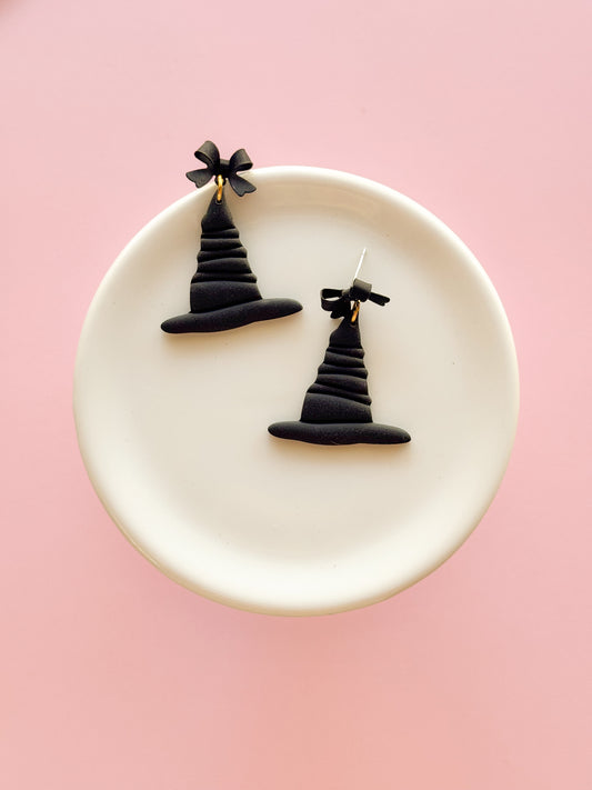 Witch Hat Dangle Earrings - Opal & Rain