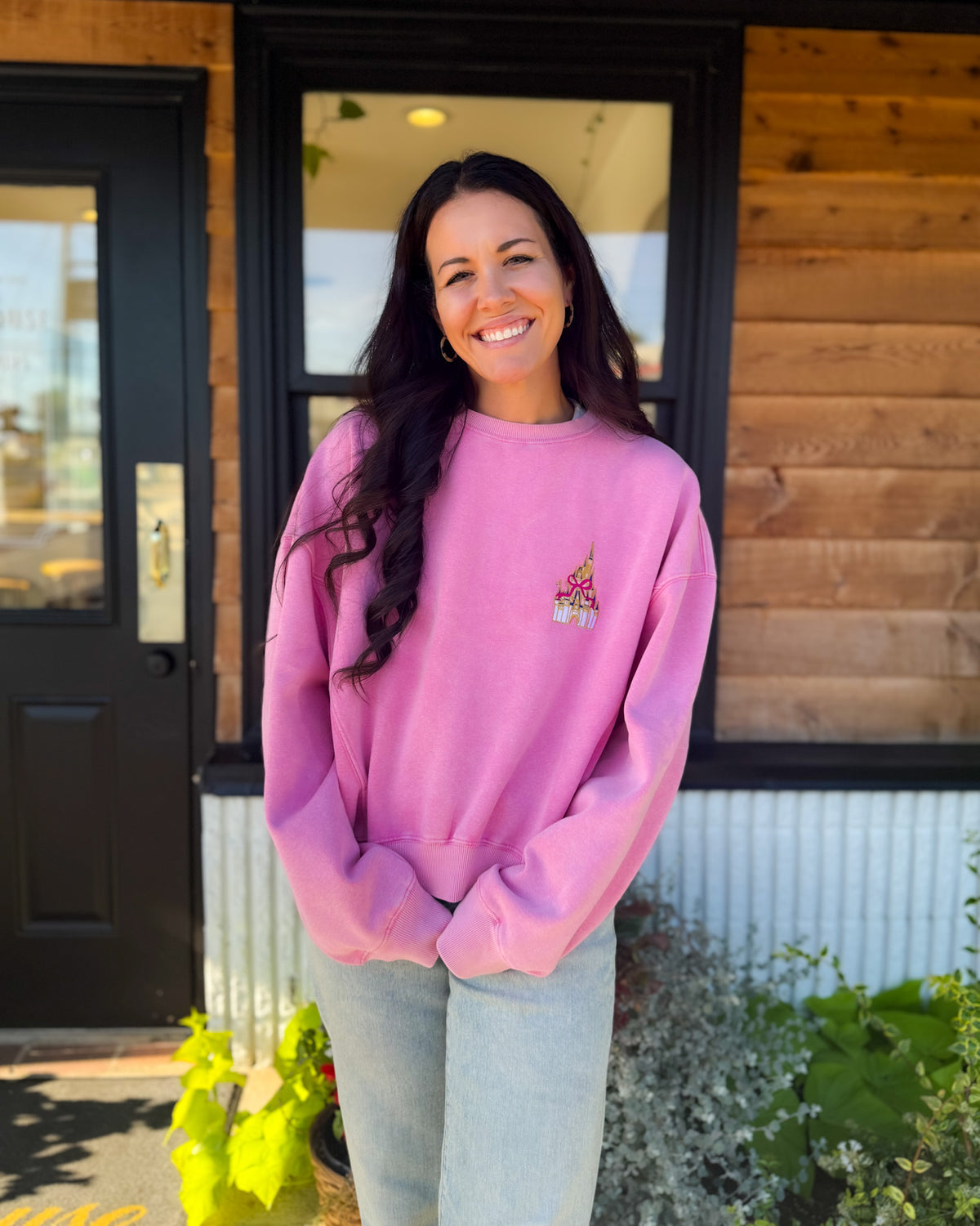 Bow Castle Embroidered Crewneck Sweatshirt