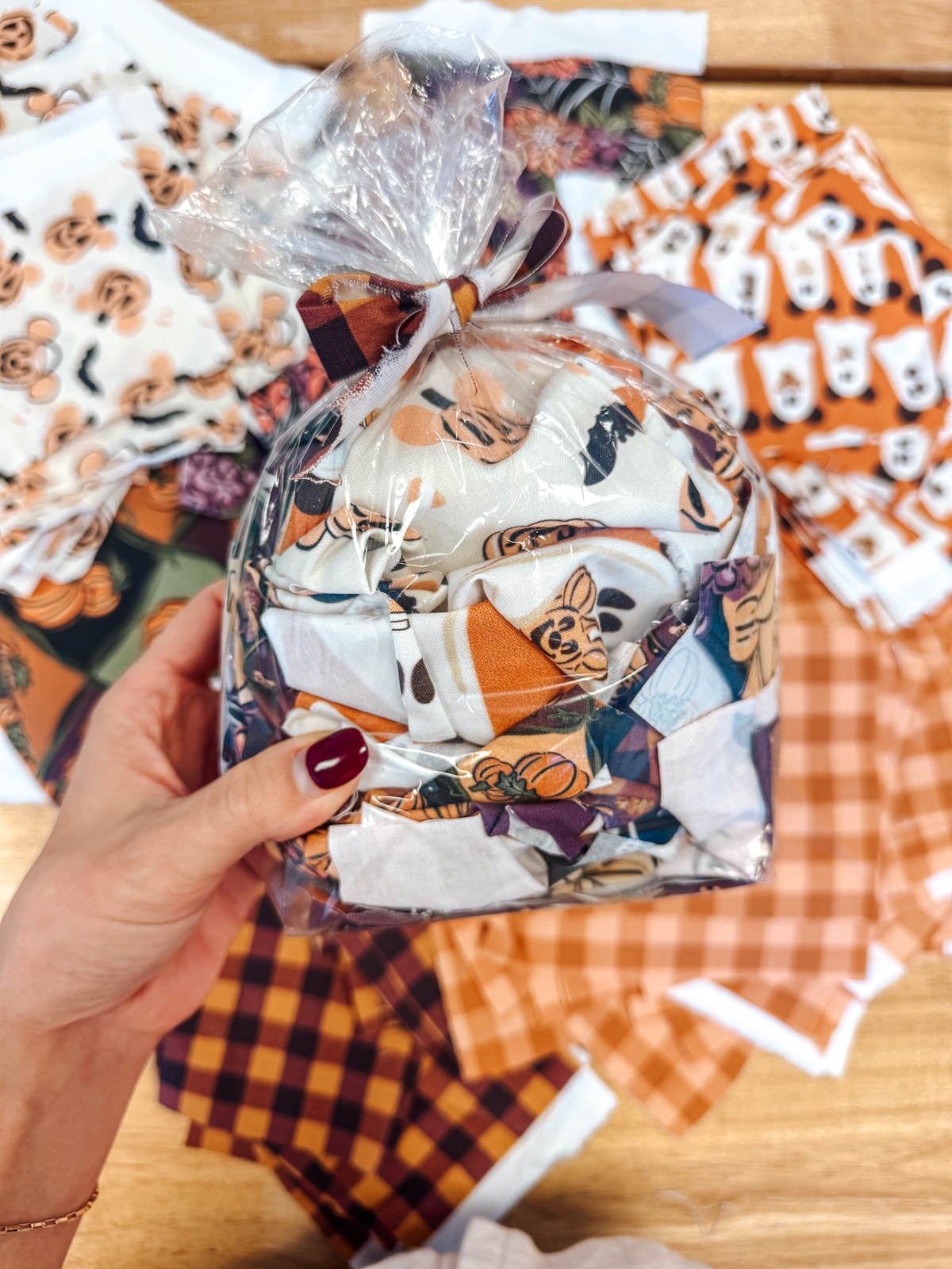 Fall Fabric Scrap Bag - 0.5lb Variety Patterns & Cuts