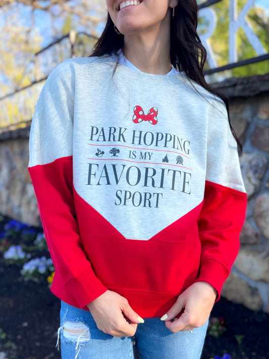 Park Hopping Is My Favorite Sport Heritage Crew - Red