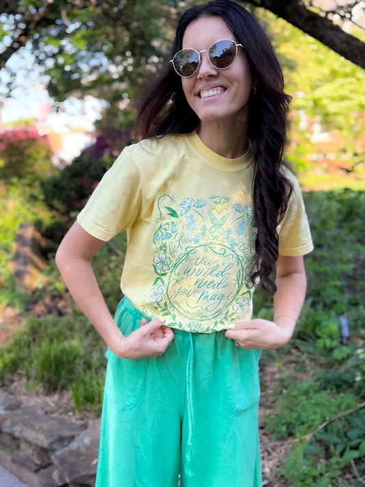 Faith and Trust Floral CC Tee - Butter
