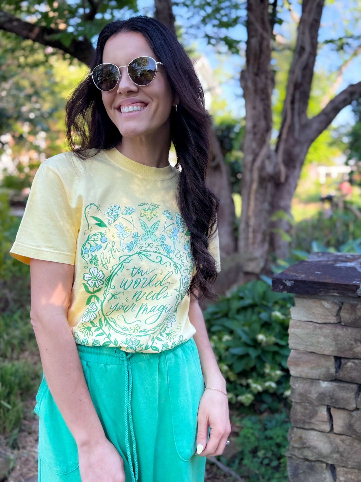 Faith and Trust Floral CC Tee - Butter - IMPERFECT - M